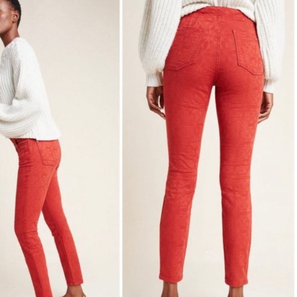 ANTHROPOLOGIE. Pilcro Jacqard  Skinny Jeans